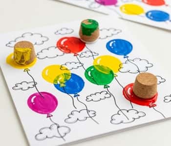 11. Cork Stamped Balloon Art