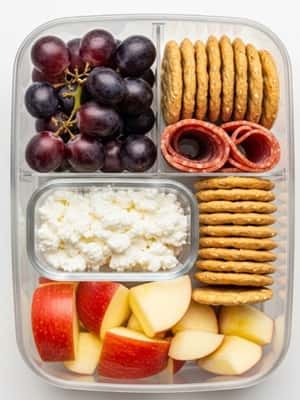 11. Cottage Cheese Cups with Fruit + Crackers