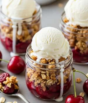 11. Late Summer Cherry Crumble Jars