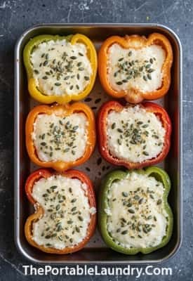 11. Stuffed Mini Bell Peppers with Herbed Cream Cheese