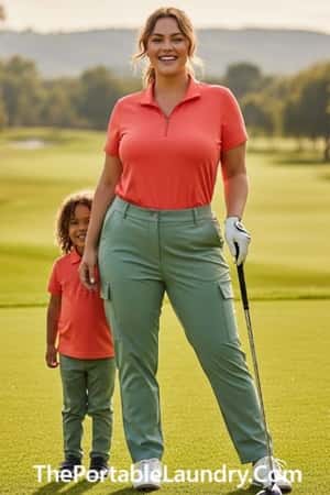 12. Utility Cargo Golf Pants + Zip Neck Tee