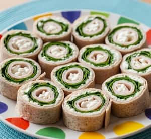13. Tortilla Roll-Up Sushi with Cottage Cheese & Turkey