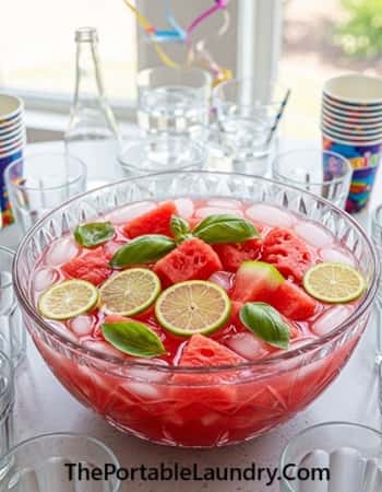 13. Watermelon & Basil Bash Punch (Batch Cocktail)