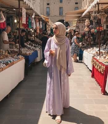 2. Everyday Abaya, but Make It Pastel