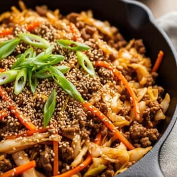 2. Ground Beef & Cabbage Skillet Stir Fry