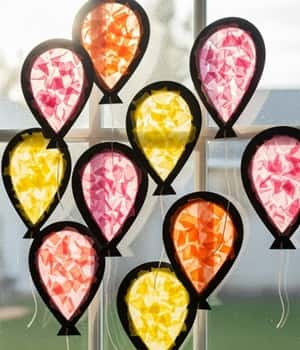 2. Tissue Paper Suncatcher Balloons