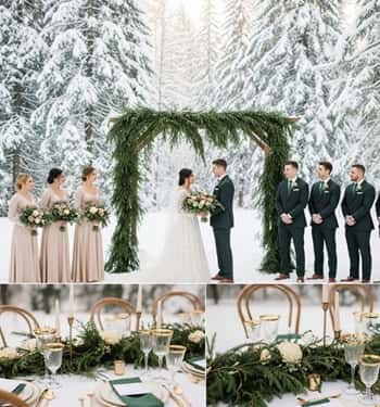 3. Evergreen and Champagne with Hints of Gold