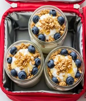 3. Mini Greek Yogurt Parfait Jars