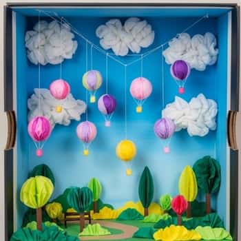4. Balloon Festival Diorama in a Shoebox