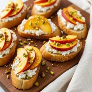 4. Peach & Ricotta Crostini (Sweet Not Sticky)
