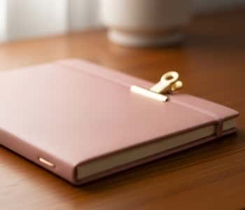 4. Soft Leatherette Notebook in Dusty Rose