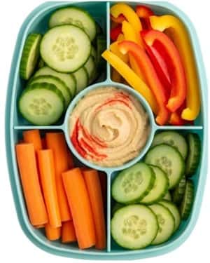 4. Tiny Veggie Dippers + Hummus Pots
