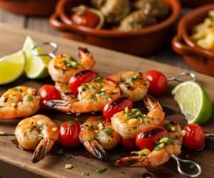 4. Tomato & Garlic Shrimp Skewers