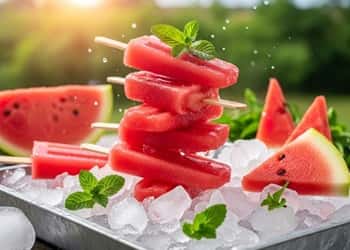 4. Watermelon Ice Pops with Mint