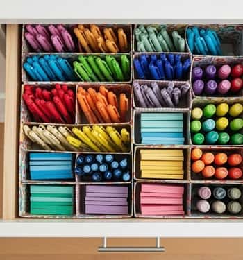 5. Drawer Organizer Made from Cereal Boxes