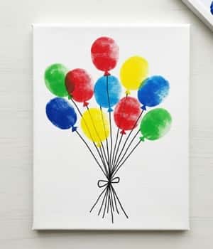 5. Fingerprint Balloon Bouquet Canvas