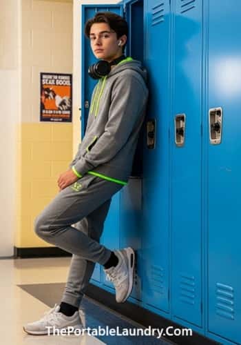 6. Athleisure Boy with Tech Vibes
