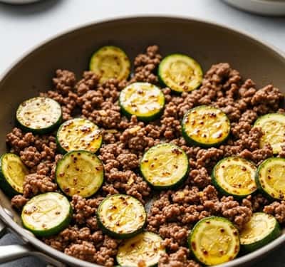 6. Garlic Butter Beef & Zucchini