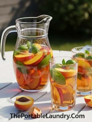 6. Peach Basil Iced Tea