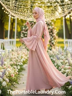 8. Flowy Chiffon Maxi with Bell Sleeves