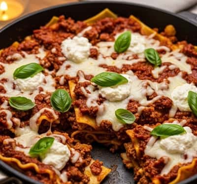 8. One Pot Beef Lasagna Skillet