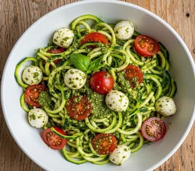 9. Mozzarella + Pesto Zoodle Bowls