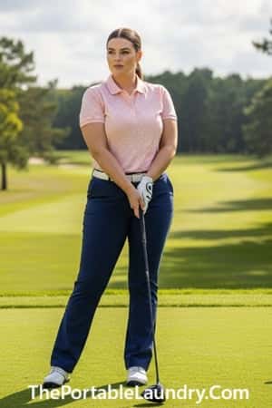 9. Tailored Bootcut Pants + Eyelet Polo Shirt