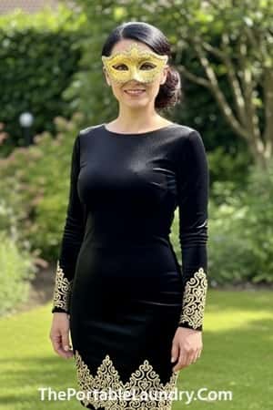 1. Black Velvet with Gold Foil Detailing