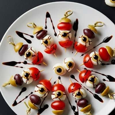 1. Bleeding Eyeball Caprese Bites