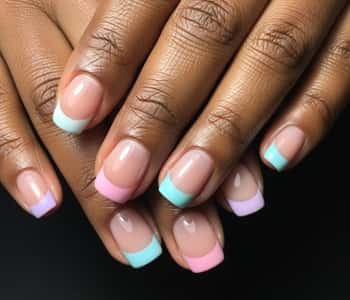 1. Classic French Tips with a Pastel Twist