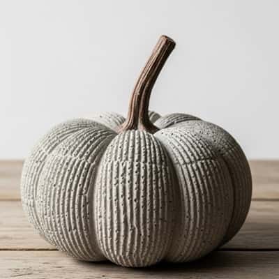 1. Concrete Pumpkins with a Gritty Edge
