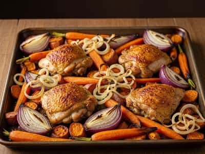 1. One-Pan Maple Mustard Chicken with Roasted Fall Veggies