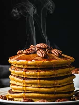 1. Sourdough Discard Pumpkin Pancakes with Toasted Pecans