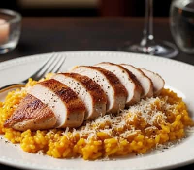 10. Brown Butter Chicken with Butternut Squash Risotto