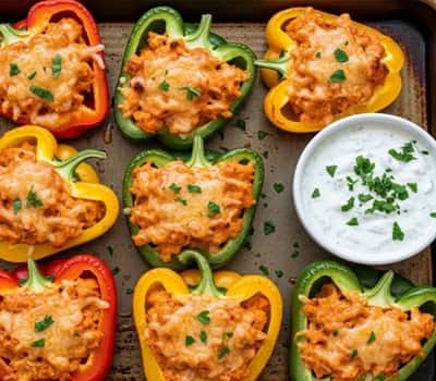 10. Buffalo Chicken Stuffed Bell Peppers (Fall Game Day Edition)