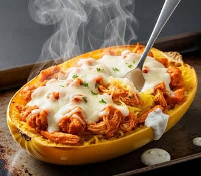 10. Buffalo Chicken Stuffed Spaghetti Squash