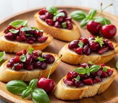 10. Cherry Basil Bruschetta