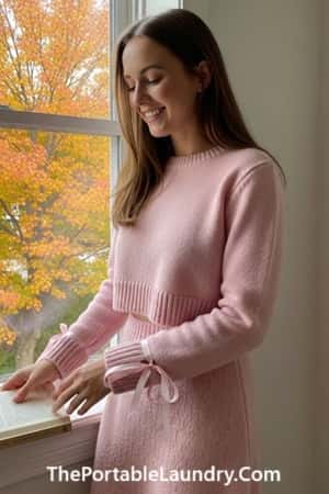 10. Knit Two-Piece Set with Ribbon Details