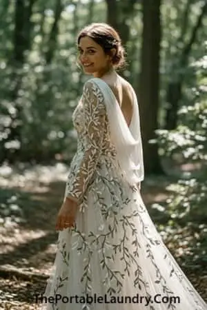 10. The “Elven Bride” Long Sleeve Gown