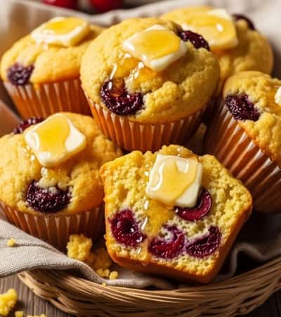 11. Cherry Cornbread Muffins