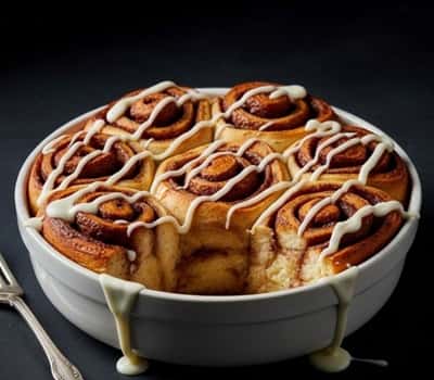 11. Cinnamon Roll Bread Pudding with Vanilla Glaze