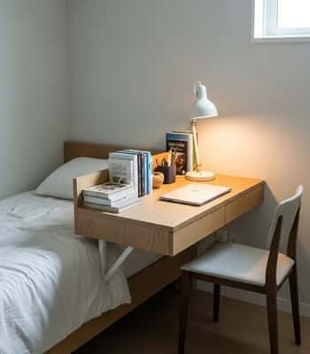 11. Floating Desk by the Bedside