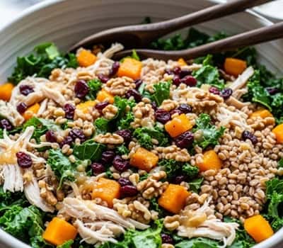 11. Roasted Chicken & Farro Salad with Apple Cider Vinaigrette