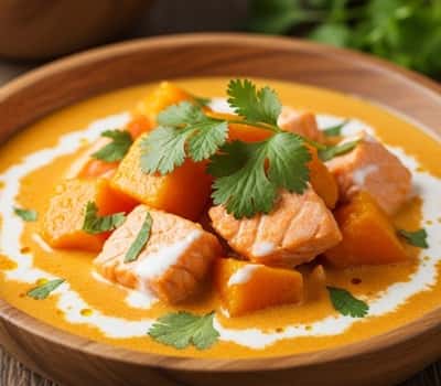 11. Salmon Pumpkin Curry with Coconut Milk