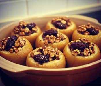 12. Baked Honey Apples Stuffed with Walnuts & Dates