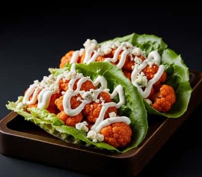 12. Buffalo Cauliflower Tacos (Lettuce Wrapped)