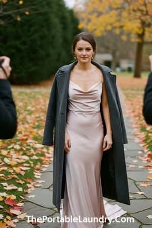 12. Dusty Rose Satin With Cowl Neck