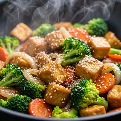 13. Garlic-Ginger Tofu Stir-Fry with Fall Veggies