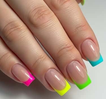 13. Highlighter French Tips