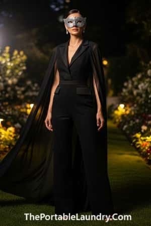 13. Masquerade Jumpsuit with Sheer Cape